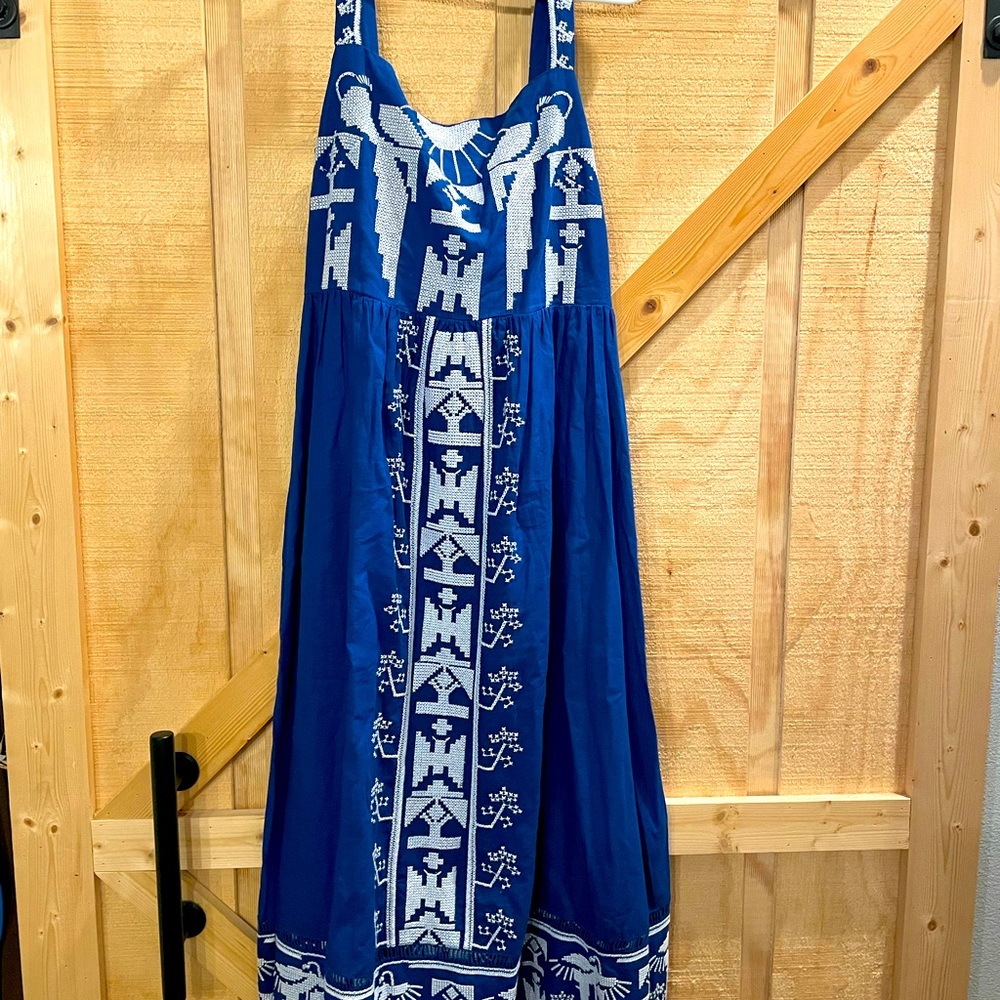 NWT Farm Rio Embroidered Navy Dress
